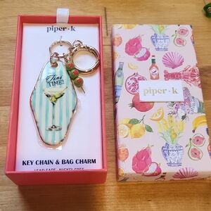 Piper K Blue Key Chain & Bag Charm